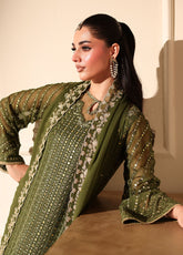 Ensembles By Azure Festive Embroidered Chiffon 3 Piece Unstitched Suit AZU25EFE D-MOSS GLOW